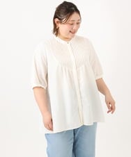 OLBGA19089 eur3(エウルキューブ) 【WEB先行販売】【大きいサイズ/a.v.v×eur3】ピンタックブラウス ホワイト(90)