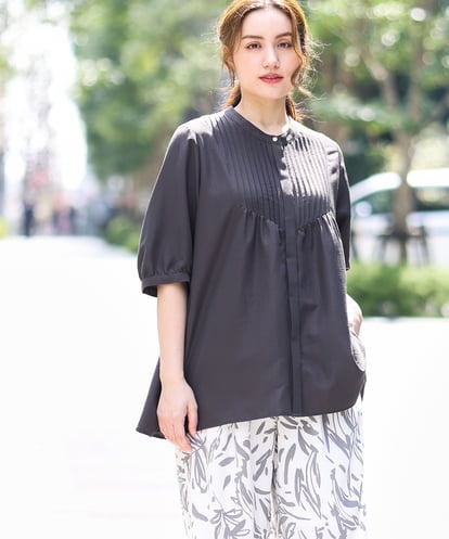 OLBGA19089 eur3 【WEB先行販売】【大きいサイズ/a.v.v×eur3】ピンタックブラウス