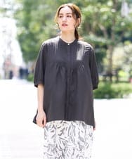 OLBGA19089 eur3(エウルキューブ) 【WEB先行販売】【大きいサイズ/a.v.v×eur3】ピンタックブラウス ダークグレー(93)