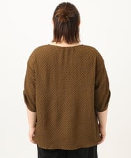 OLBGA22089 eur3(エウルキューブ) 【大きいサイズ】エンボスドットブラウス モカ(84)