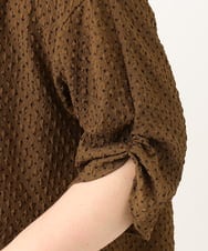 OLBGA22089 eur3(エウルキューブ) 【大きいサイズ】エンボスドットブラウス モカ(84)