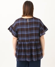 OLBGA32089 eur3(エウルキューブ) 【大きいサイズ】ペプラムブラウス ダークブラウン(87)