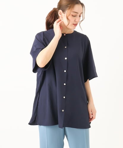 OLBGA34099 eur3 【大きいサイズ】ヴィンテージポプリンブラウス