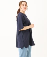 OLBGA34099 eur3(エウルキューブ) 【大きいサイズ】ヴィンテージポプリンブラウス ネイビー(57)