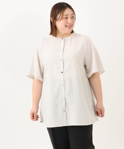 OLBGA34099 eur3 【大きいサイズ】ヴィンテージポプリンブラウス