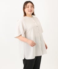 OLBGA34099 eur3(エウルキューブ) 【大きいサイズ】ヴィンテージポプリンブラウス アイボリー(80)