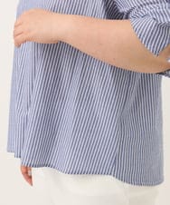 OLBGA35089 eur3(エウルキューブ) 【WEB先行販売】【大きいサイズ】ラメストライプブラウス ブルー(55)