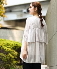 OLBGA38099 eur3(エウルキューブ) 【大きいサイズ】バンドカラーシアーブラウス アイボリー(80)