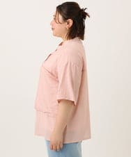 OLBGA40099 eur3(エウルキューブ) 【WEB先行販売】【大きいサイズ/soso×eur3】バンドカラーシャツタンクトップセット ライトピンク(01)