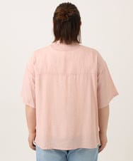 OLBGA40099 eur3(エウルキューブ) 【WEB先行販売】【大きいサイズ/soso×eur3】バンドカラーシャツタンクトップセット ライトピンク(01)