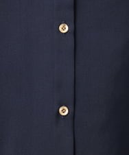 OLBGD02069 eur3(エウルキューブ) 【大きいサイズ/a.v.v×eur3】【接触冷感/UVカット】サテンギャザーブラウス ネイビー