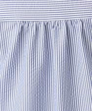 OLBGD26099 eur3(エウルキューブ) 【WEB先行販売】【大きいサイズ】サッカーストライプブラウス ブルー