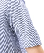 OLBGD26099 eur3(エウルキューブ) 【WEB先行販売】【大きいサイズ】サッカーストライプブラウス ブルー