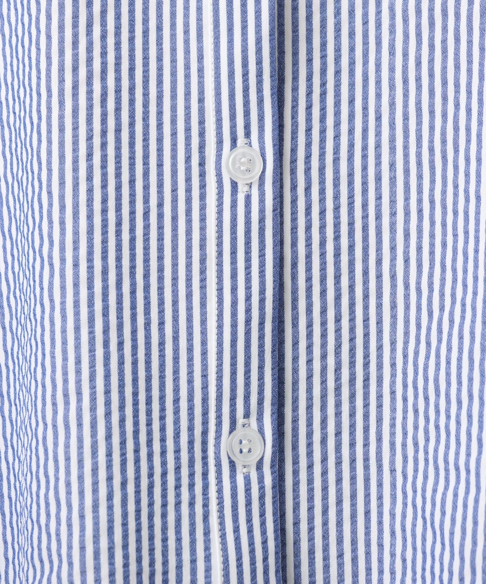 OLBGD26099 eur3(エウルキューブ) 【WEB先行販売】【大きいサイズ】サッカーストライプブラウス ブルー