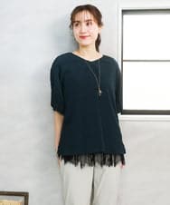 OLBGD28089 eur3(エウルキューブ) 【WEB先行販売】【大きいサイズ】エンボスドットブラウス グリーン