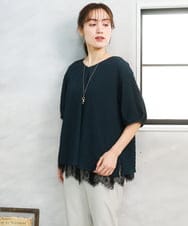 OLBGD28089 eur3(エウルキューブ) 【WEB先行販売】【大きいサイズ】エンボスドットブラウス グリーン