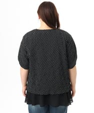 OLBGD28089 eur3(エウルキューブ) 【WEB先行販売】【大きいサイズ】エンボスドットブラウス ブラック