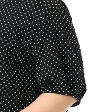 OLBGD28089 eur3(エウルキューブ) 【WEB先行販売】【大きいサイズ】エンボスドットブラウス ブラック