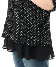 OLBGD28089 eur3(エウルキューブ) 【WEB先行販売】【大きいサイズ】エンボスドットブラウス ブラック