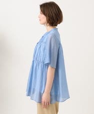 OLBGD33099 eur3(エウルキューブ) 【WEB先行販売】【大きいサイズ】シア―ストライプブラウス ブルー
