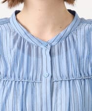 OLBGD33099 eur3(エウルキューブ) 【WEB先行販売】【大きいサイズ】シア―ストライプブラウス ブルー