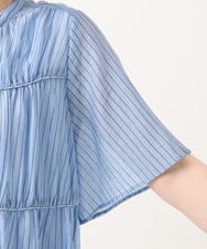OLBGD33099 eur3(エウルキューブ) 【WEB先行販売】【大きいサイズ】シア―ストライプブラウス ブルー