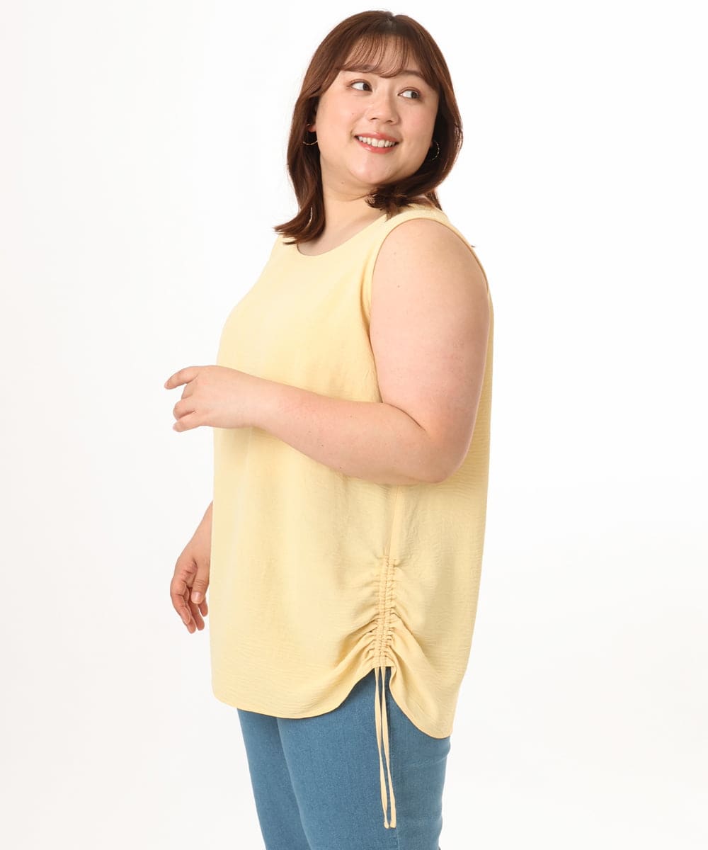 OLBGD37079 eur3(エウルキューブ) 【大きいサイズ】サイドストリングタンクトップ ライトイエロー