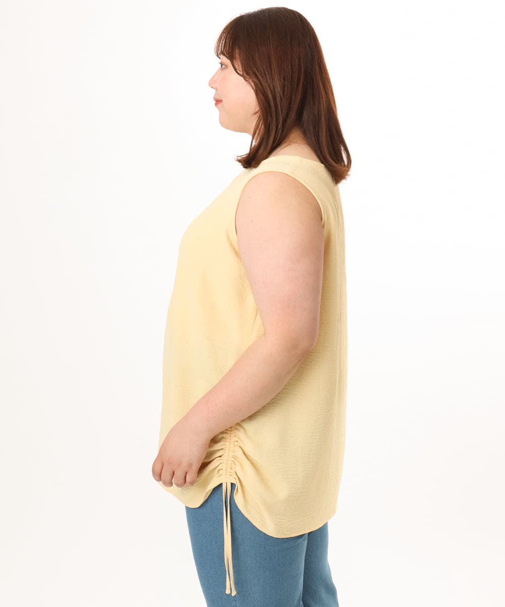 OLBGD37079 eur3(エウルキューブ) 【大きいサイズ】サイドストリングタンクトップ ライトイエロー