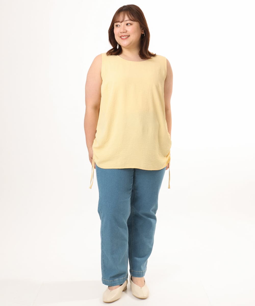 OLBGD37079 eur3(エウルキューブ) 【大きいサイズ】サイドストリングタンクトップ ライトイエロー