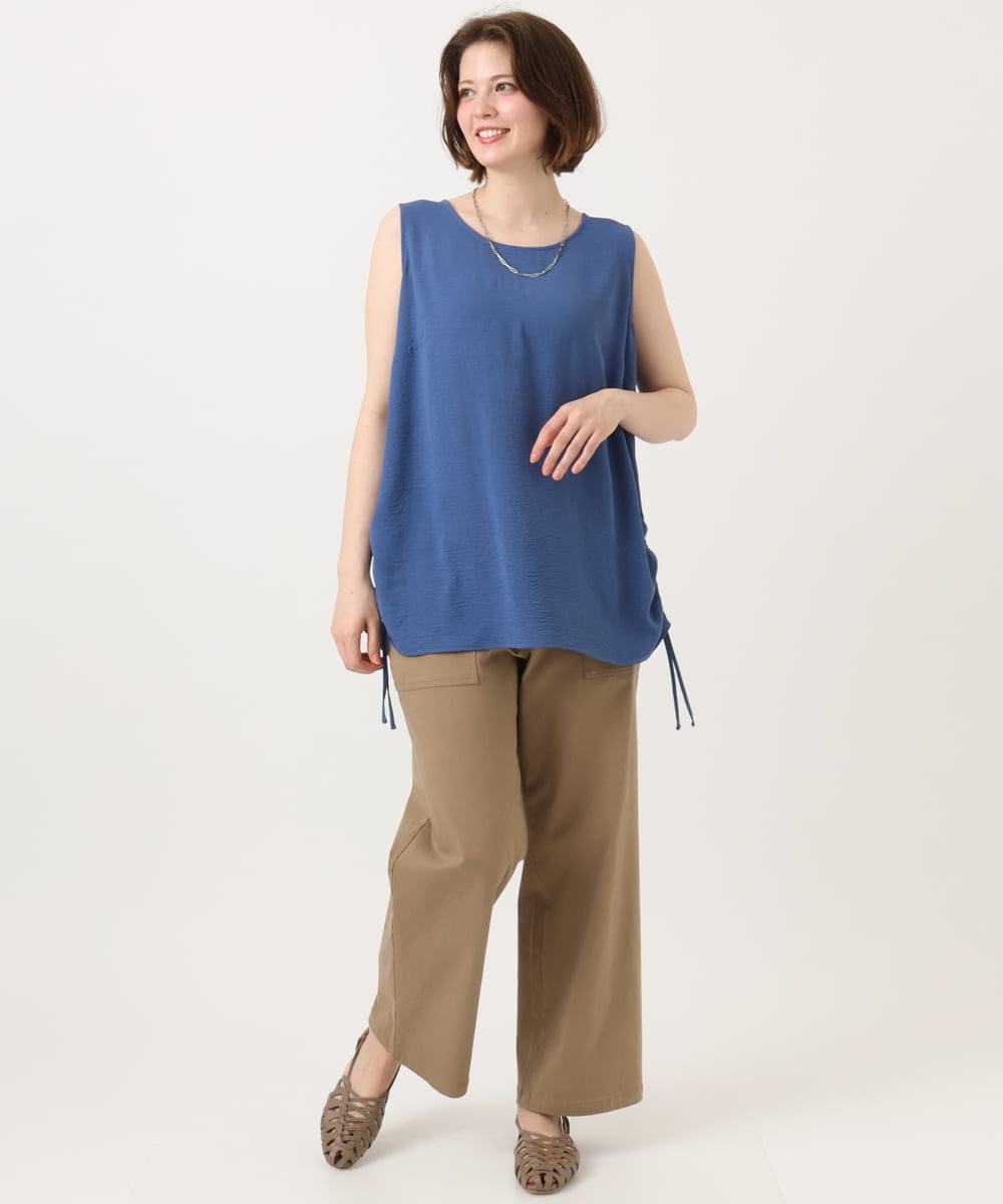 OLBGD37079 eur3(エウルキューブ) 【大きいサイズ】サイドストリングタンクトップ ブルー