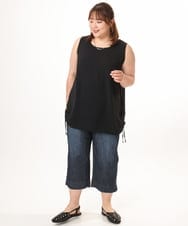 OLBGD37079 eur3(エウルキューブ) 【大きいサイズ】サイドストリングタンクトップ ブラック