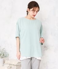 OLBGD40079 eur3(エウルキューブ) 【WEB先行販売】【大きいサイズ】ポーラバックタックブラウス ライトグリーン