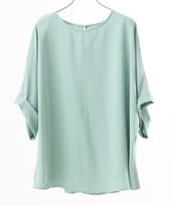 OLBGD40079 eur3(エウルキューブ) 【WEB先行販売】【大きいサイズ】ポーラバックタックブラウス ライトグリーン