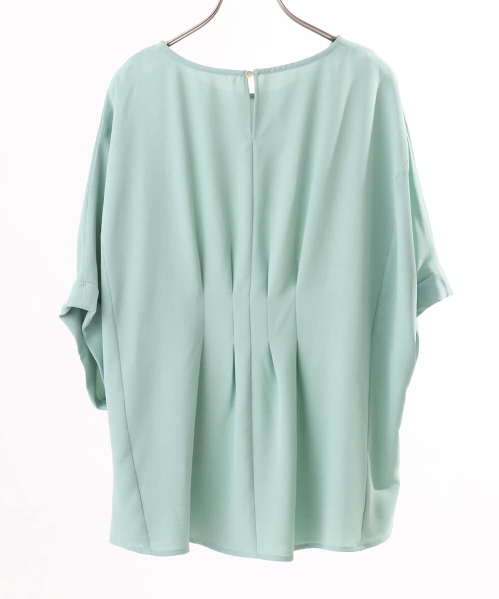 OLBGD40079 eur3(エウルキューブ) 【WEB先行販売】【大きいサイズ】ポーラバックタックブラウス ライトグリーン