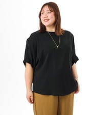 OLBGD40079 eur3(エウルキューブ) 【WEB先行販売】【大きいサイズ】ポーラバックタックブラウス ブラック