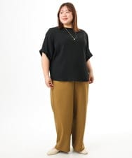 OLBGD40079 eur3(エウルキューブ) 【WEB先行販売】【大きいサイズ】ポーラバックタックブラウス ブラック