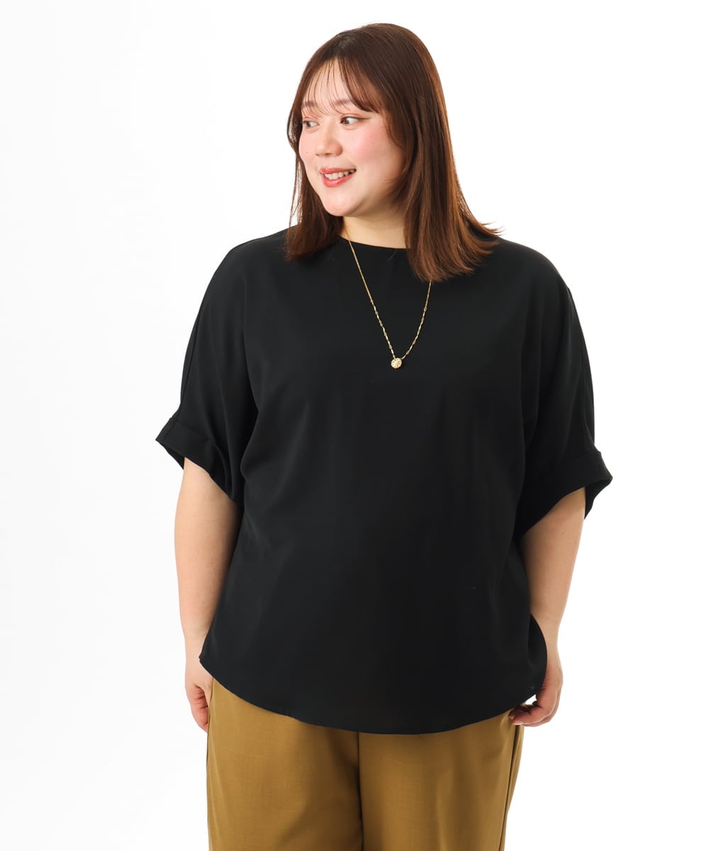 OLBGD40079 eur3(エウルキューブ) 【WEB先行販売】【大きいサイズ】ポーラバックタックブラウス ブラック