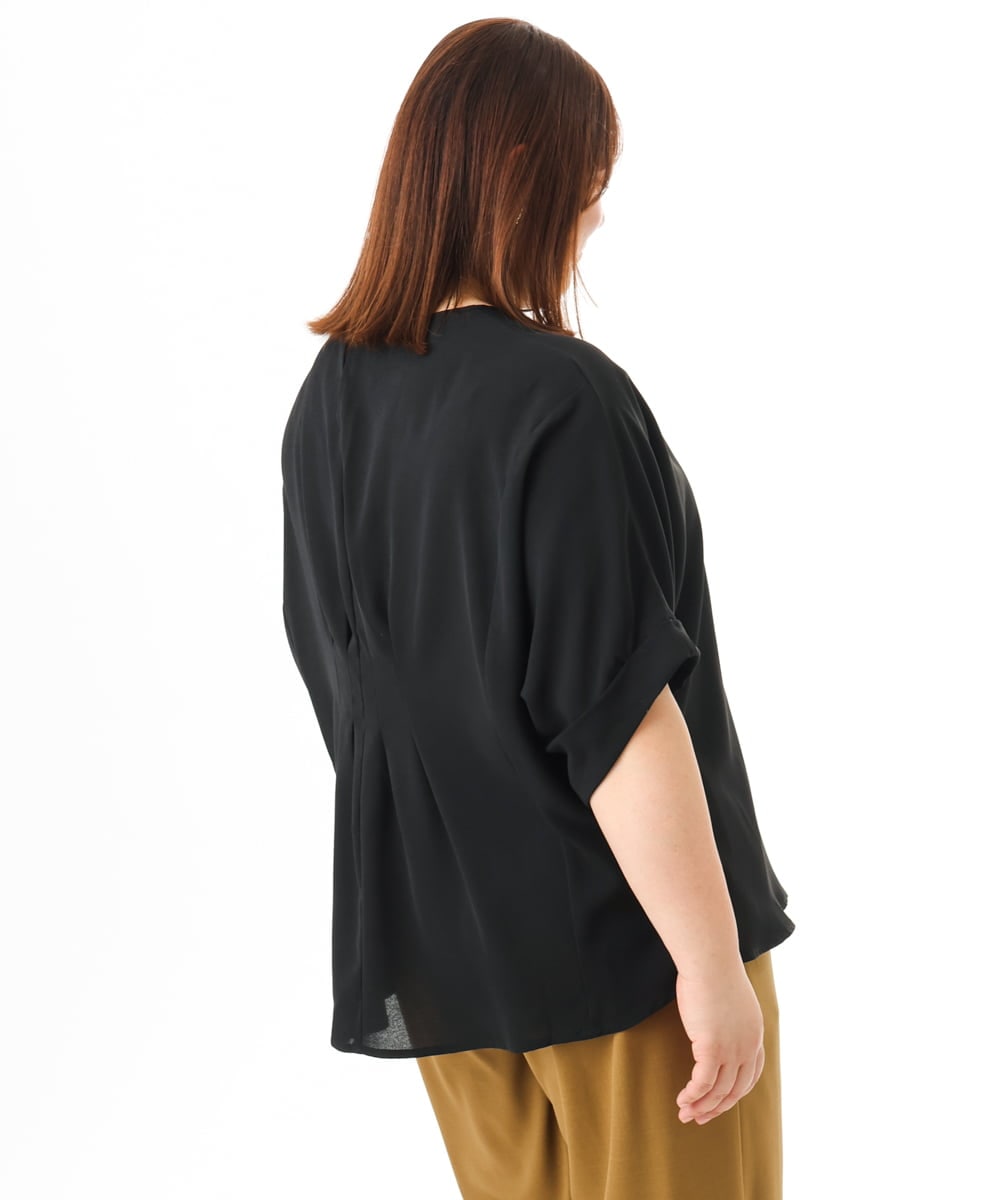 OLBGD40079 eur3(エウルキューブ) 【WEB先行販売】【大きいサイズ】ポーラバックタックブラウス ブラック