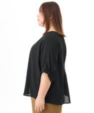 OLBGD40079 eur3(エウルキューブ) 【WEB先行販売】【大きいサイズ】ポーラバックタックブラウス ブラック