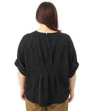 OLBGD40079 eur3(エウルキューブ) 【WEB先行販売】【大きいサイズ】ポーラバックタックブラウス ブラック