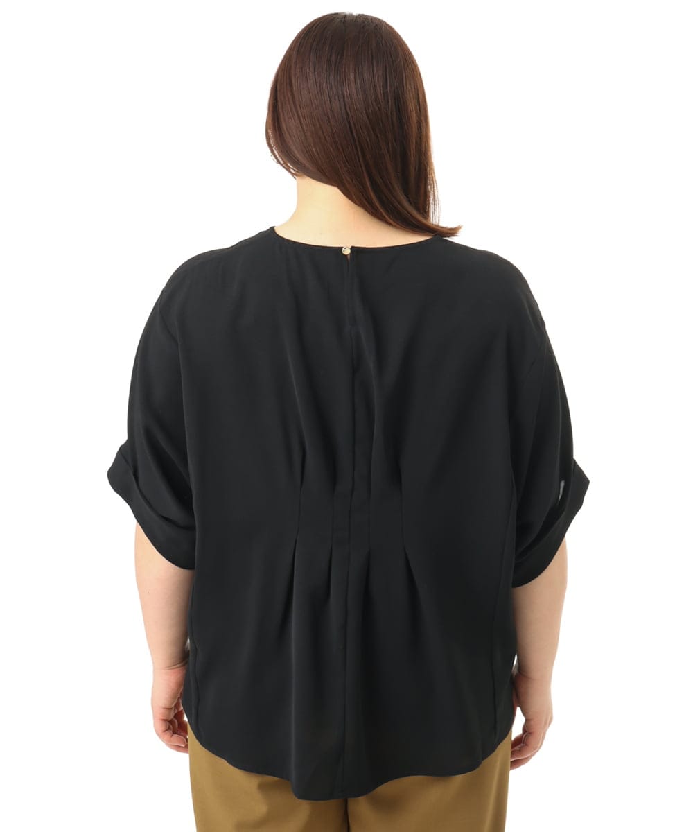 OLBGD40079 eur3(エウルキューブ) 【WEB先行販売】【大きいサイズ】ポーラバックタックブラウス ブラック
