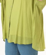 OLBGD44099 eur3(エウルキューブ) 【大きいサイズ】シャーリングシア―ブラウス ライトグリーン