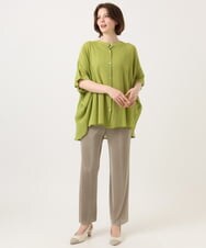 OLBGD44099 eur3(エウルキューブ) 【大きいサイズ】シャーリングシア―ブラウス ライトグリーン