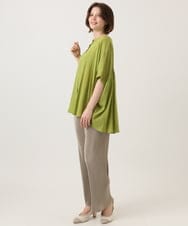 OLBGD44099 eur3(エウルキューブ) 【大きいサイズ】シャーリングシア―ブラウス ライトグリーン