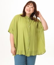 OLBGD44099 eur3(エウルキューブ) 【大きいサイズ】シャーリングシア―ブラウス ライトグリーン