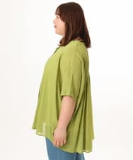 OLBGD44099 eur3(エウルキューブ) 【大きいサイズ】シャーリングシア―ブラウス ライトグリーン