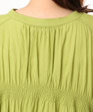 OLBGD44099 eur3(エウルキューブ) 【大きいサイズ】シャーリングシア―ブラウス ライトグリーン