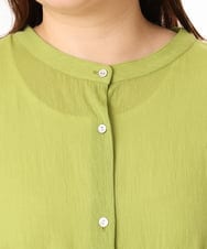 OLBGD44099 eur3(エウルキューブ) 【大きいサイズ】シャーリングシア―ブラウス ライトグリーン