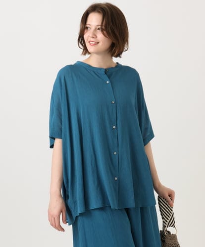 OLBGD44099 eur3 【大きいサイズ】シャーリングシア―ブラウス