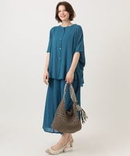 OLBGD44099 eur3(エウルキューブ) 【大きいサイズ】シャーリングシア―ブラウス ブルー